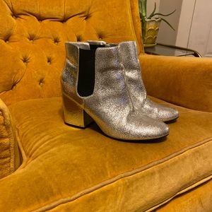 Silver High Heeled Boots size 7.5
